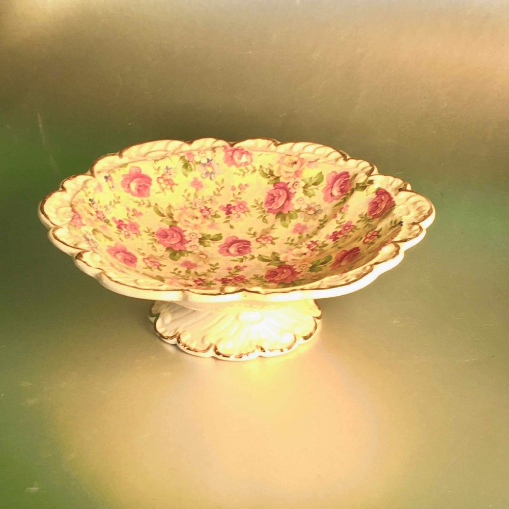Royal Norfolk Staffordshire England Footed Candy Dish